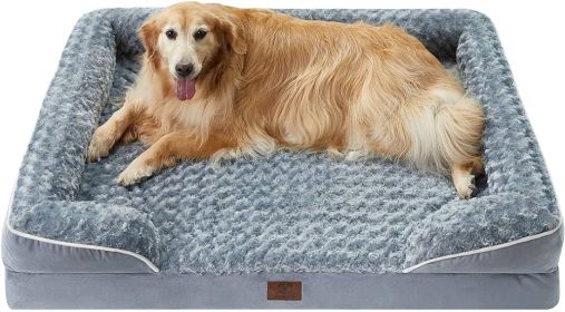 Bolster Dog Sofa Bed with Waterproof Lining & Non-Skid Bottom