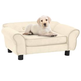 Dog Sofa Cream 28.3"x17.7"x11.8" Plush