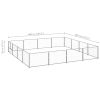 Dog Kennel Silver 172.2 ft¬≤ Steel