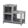 Tier Wood Hamster Cage;  Pet Habitat with Run;  Pull-Out Tray;  Ramp;  Hutch for Small Animals Guinea Pig Rat Rabbit;  Indoor