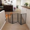 Pet Gate - Dog Gate for Doorways, Stairs or House ‚Äì Freestanding, Folding, brown, Arc Wooden