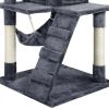 51" Cat Tree with Hammock and Scratching Post Tower, Lightgray