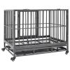 Dog Cage with Wheels Steel 36.2"x24.4"x29.9"