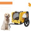 Yellow Outdoor Heavy Duty Foldable Utility Pet Stroller Dog Carriers Bicycle Trailer