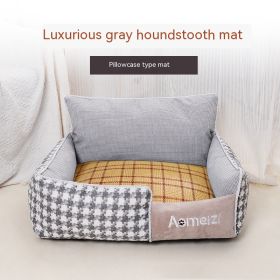 Removable And Washable Pet Bed Four Seasons Universal (Option: Grey-With Mat Cover-L)