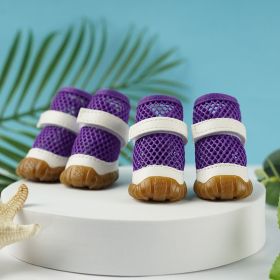 No Foot Loss When Going Out Pet Booties Small Dog (Option: Purple 4-1 Yard)