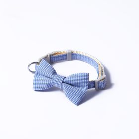 Pet Adjustable Bow Cat Collar (Color: Blue)