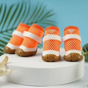 No Foot Loss When Going Out Pet Booties Small Dog (Option: Orange 4-1 Yard)