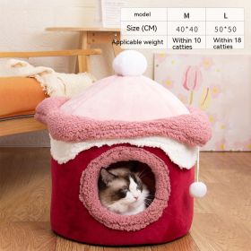 Ice Cream House Dog Pet House Cute (Option: Wine Red-L)