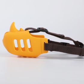 Silicone Pet Muzzle Anti-bite Medium And Large Dogs (Option: Lemon Yellow-S Code)