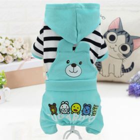 Pet Clothes Dog Four-legged Pet Clothes (Option: Sugar Bear Fourlegged Blue-M)