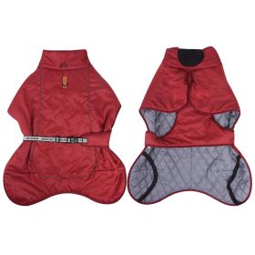 Dog Clothes Autumn Large Dog Cloak Thickened Warm Pet Clothes (Option: Wine Red-XL)