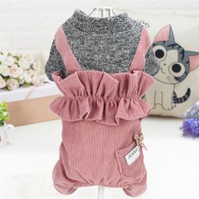 Pet Clothes Dog Four-legged Pet Clothes (Option: Lace Suspender Pants Pink-S)