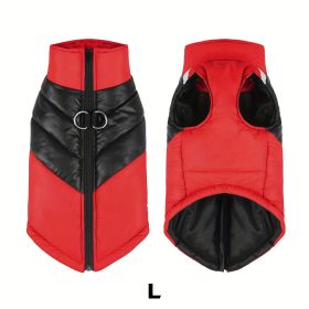 Winter New Pet Waterproof And Warm Coat, Reflective And Comfortable Dog New Arrival Warm Clothes For Pet Jacket With Harness Winter Warm Waterproof An (Option: Red-L)