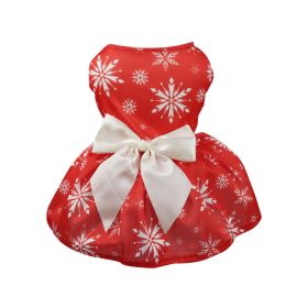 Christmas Pet Clothing Vest Skirt Christmas Print Matching Pet Dog Clothing For Small & Medium Dogs (Color: Red, size: S)