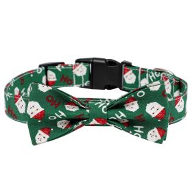 Sunflower Christmas Pet Collar Pet Bow Tie Collar With Adjustable Buckle For Dogs And Cats (Color: Green, size: XS)