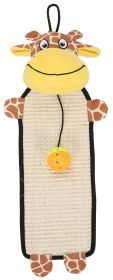 Pet Life Paw-Pleasant Eco-Natural Sisal And Jute Hanging Carpet Kitty Cat Scratcher With Toy (Color: Brown / Yellow)