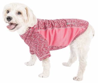 Pet Life Active 'Warf Speed' Heathered Ultra-Stretch Sporty Performance Dog T-Shirt (Color: Pink, size: small)