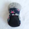 Pet Booties Set, 4 PCS Warm Winter Snow Stylish Shoes, Skid-Proof Anti Slip Sole Paw Protector with Zipper Star Design