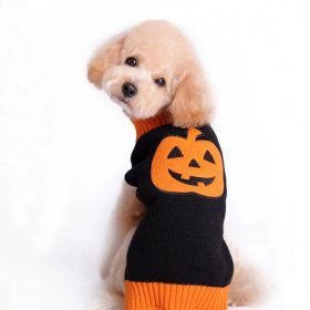 Pumpkin Sweater Dog Clothes Halloween (Option: Orange And Black Pumpkin-XS)