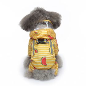 Pet Sound Dog Raincoat Four-legged Reflective Raincoat Pattern Dog Four Seasons Universal (Option: YY33watermelon-S)