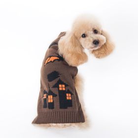 Pumpkin Sweater Dog Clothes Halloween (Option: Coffee Bat-S)