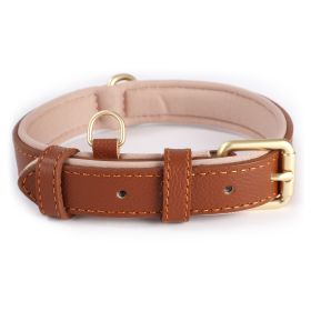 Lychee Pattern Dog Collar Diving Cotton Anti-strangulation (Option: Brown-M)